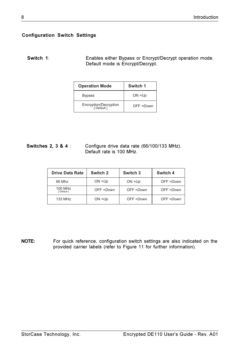 StorCase Technology DE110 User Manual | Page 15 / 31