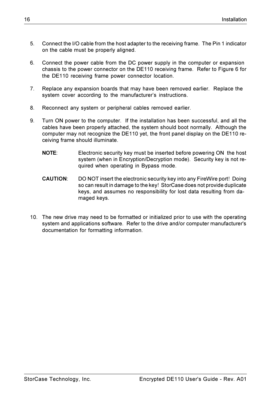 StorCase Technology DE110 User Manual | Page 23 / 31