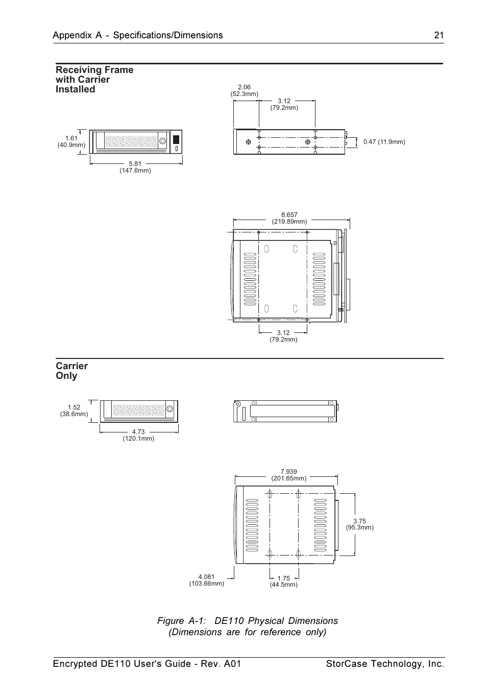 StorCase Technology DE110 User Manual | Page 28 / 31
