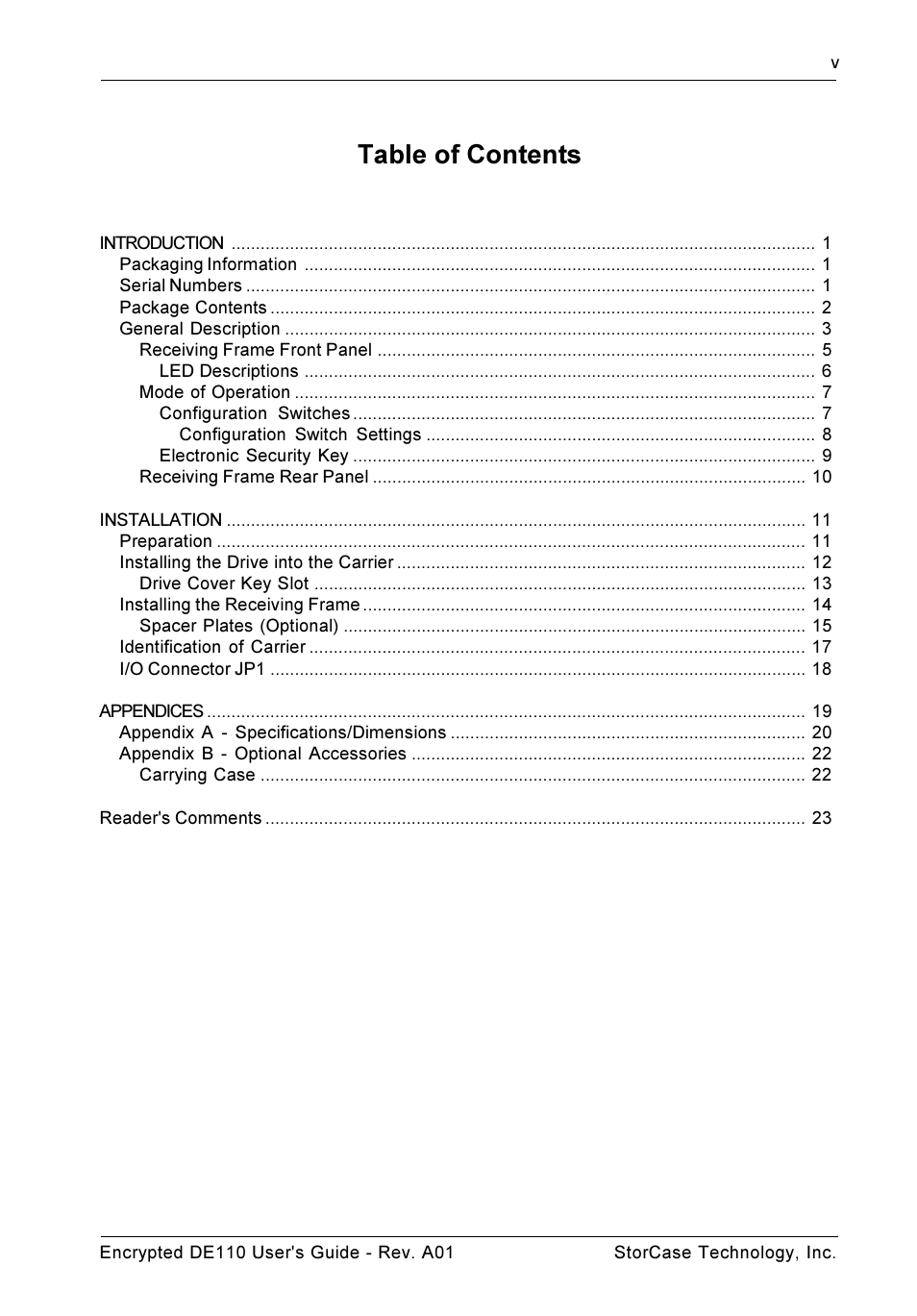 StorCase Technology DE110 User Manual | Page 6 / 31
