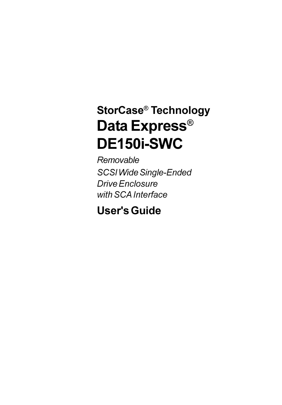 StorCase Technology DE150i-SWC User Manual | 33 pages