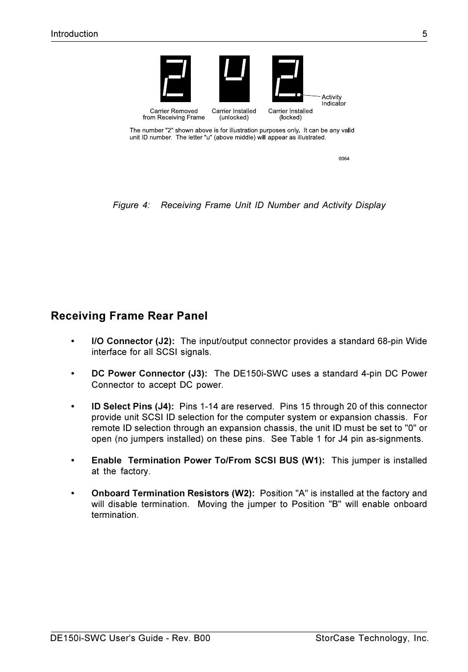 Receiving frame rear panel | StorCase Technology DE150i-SWC User Manual | Page 12 / 33