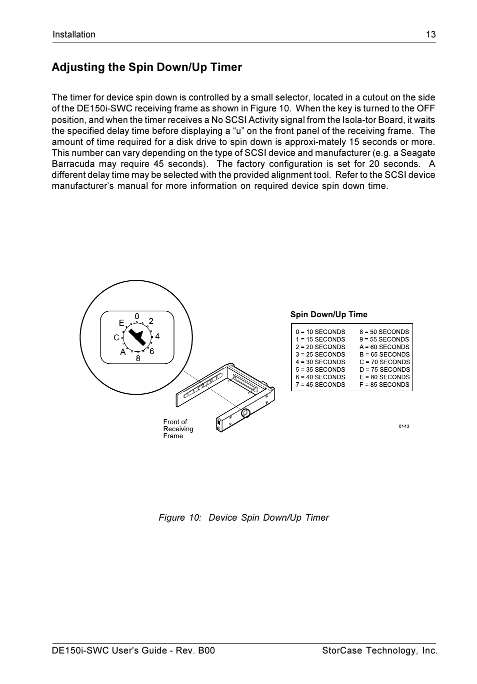 Adjusting the spin down/up timer | StorCase Technology DE150i-SWC User Manual | Page 20 / 33