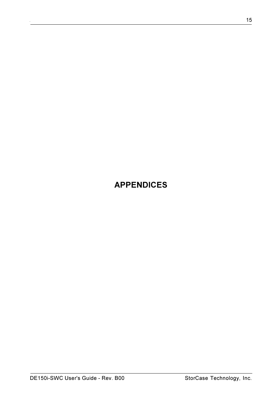 Appendices | StorCase Technology DE150i-SWC User Manual | Page 22 / 33