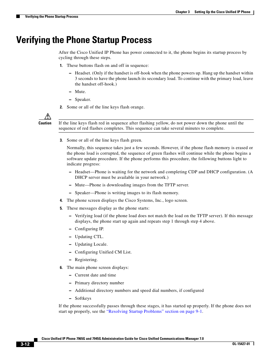 Verifying the phone startup process | Cisco 7965G User Manual | Page 12 / 14