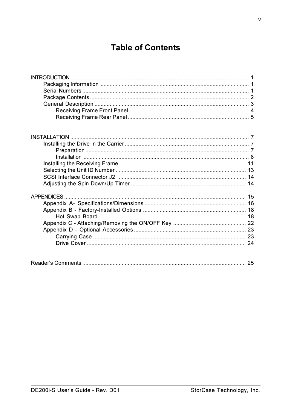 StorCase Technology DE200i-S User Manual | Page 6 / 33