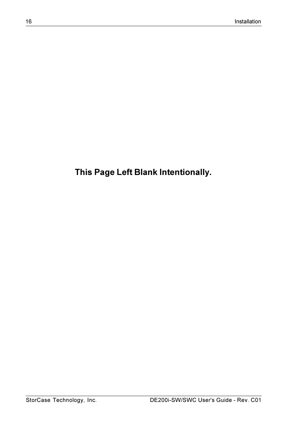 This page left blank intentionally | StorCase Technology DE200i-SWC User Manual | Page 23 / 35