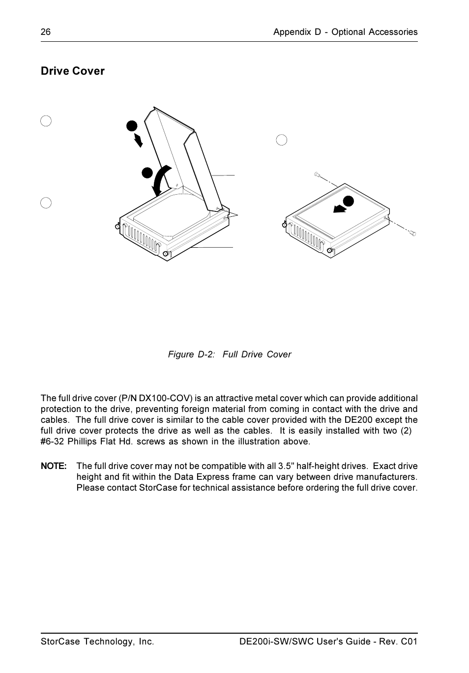 Drive cover | StorCase Technology DE200i-SWC User Manual | Page 33 / 35