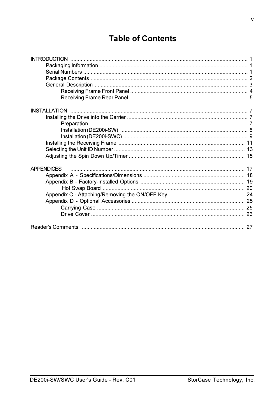 StorCase Technology DE200i-SWC User Manual | Page 6 / 35