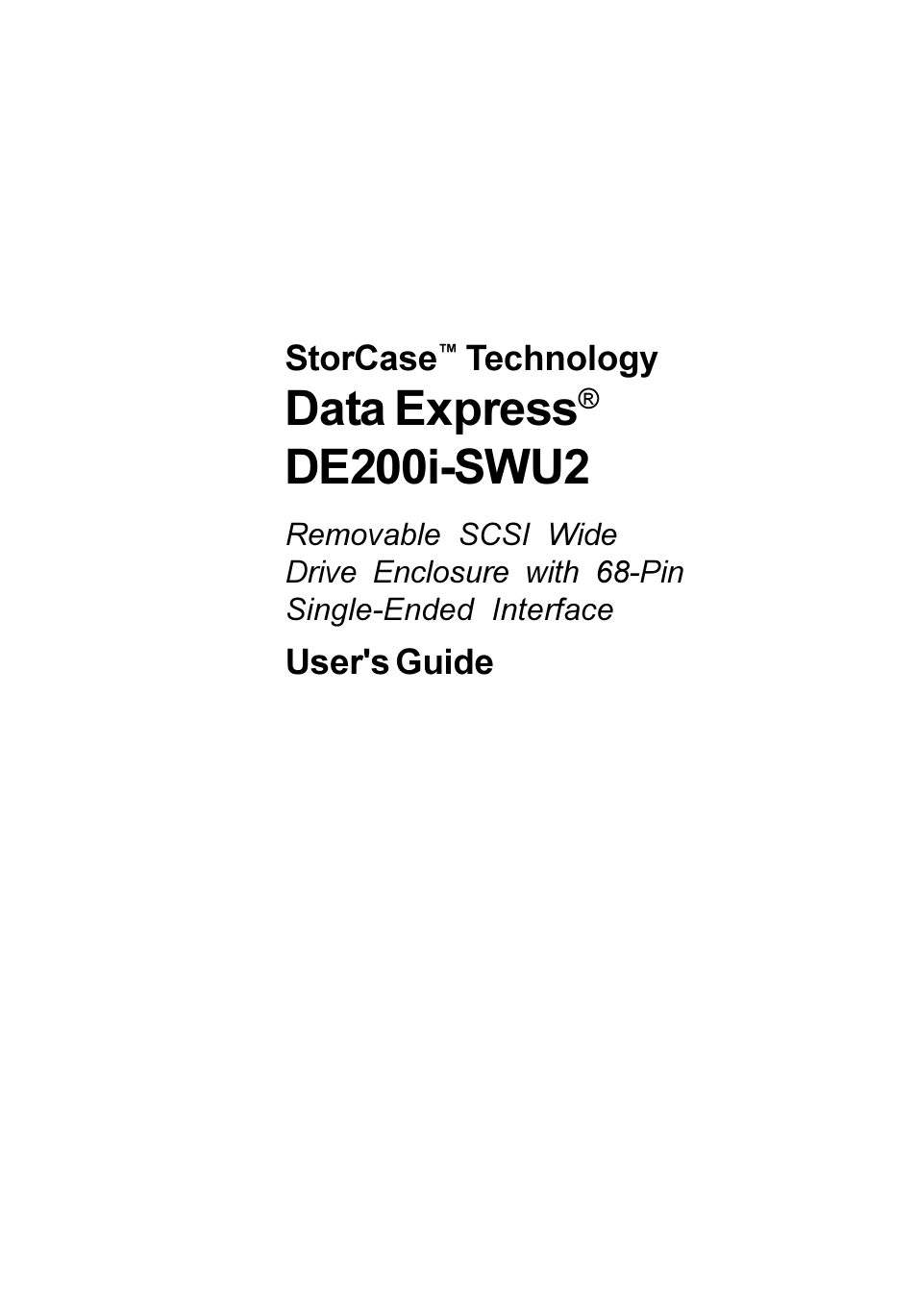StorCase Technology DE200i-SWU2 User Manual | 37 pages