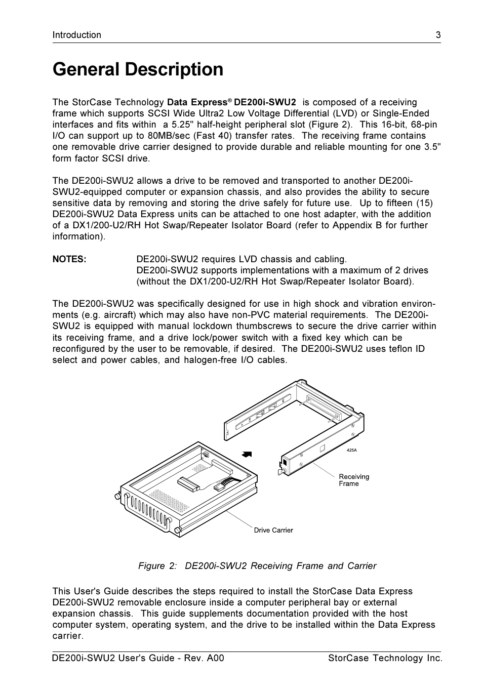 General description | StorCase Technology DE200i-SWU2 User Manual | Page 10 / 37