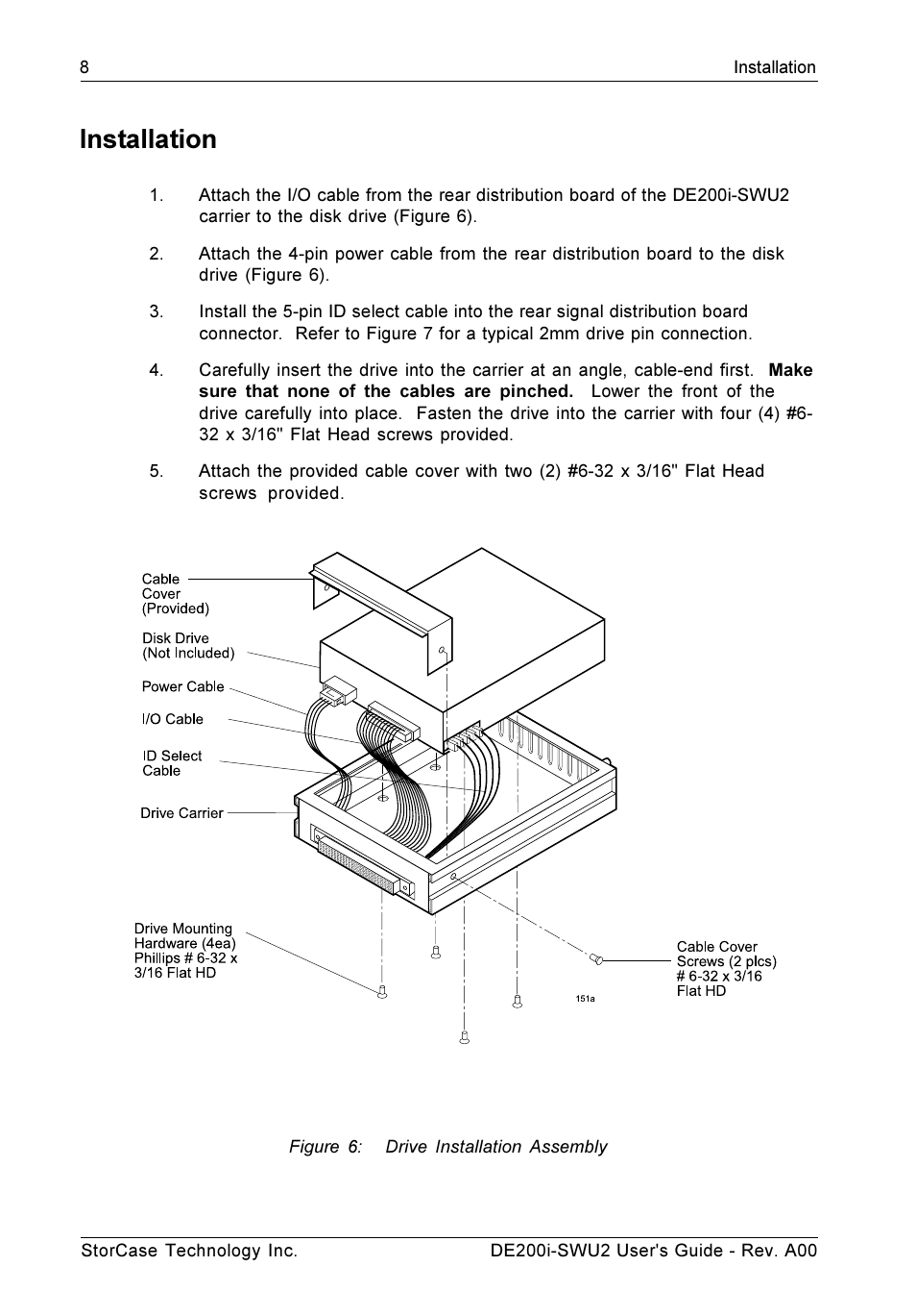 Installation | StorCase Technology DE200i-SWU2 User Manual | Page 15 / 37