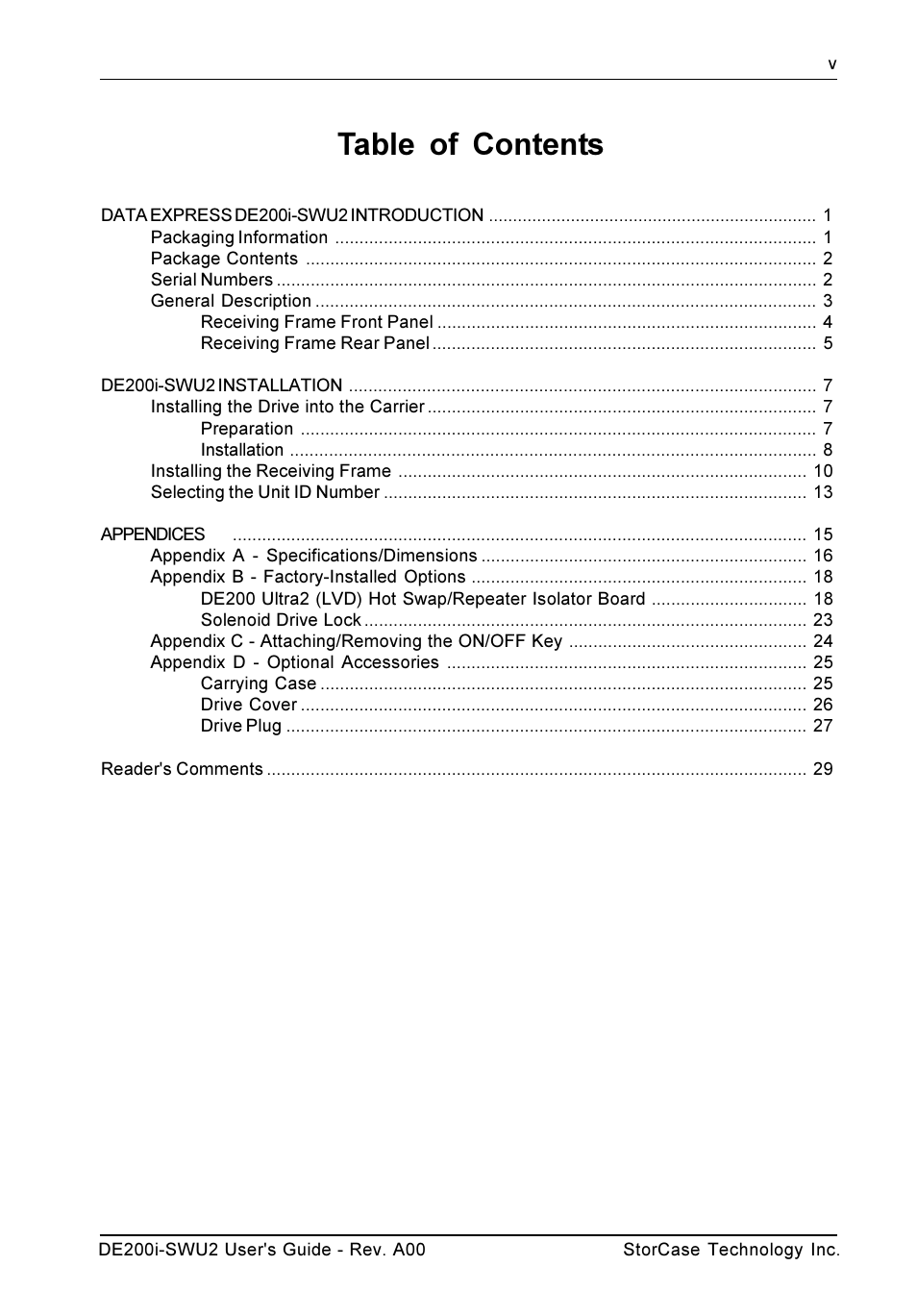 StorCase Technology DE200i-SWU2 User Manual | Page 6 / 37