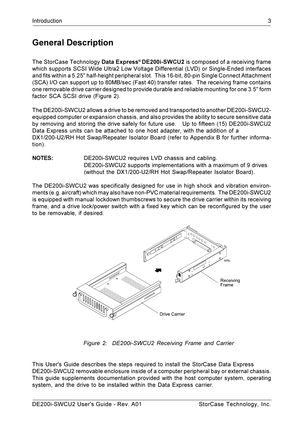 General description | StorCase Technology DE200i-SWCU2 User Manual | Page 10 / 35