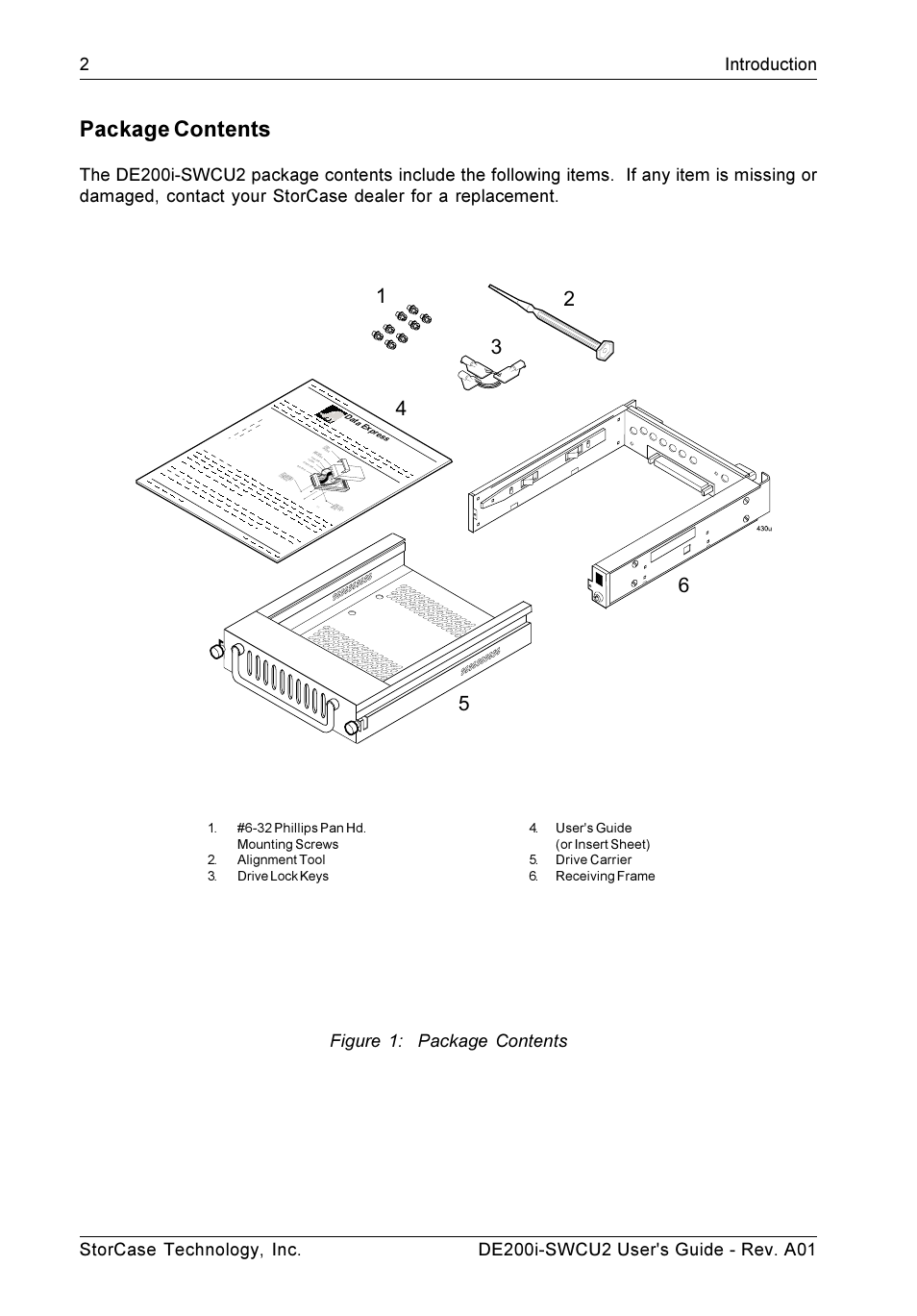 Package contents | StorCase Technology DE200i-SWCU2 User Manual | Page 9 / 35