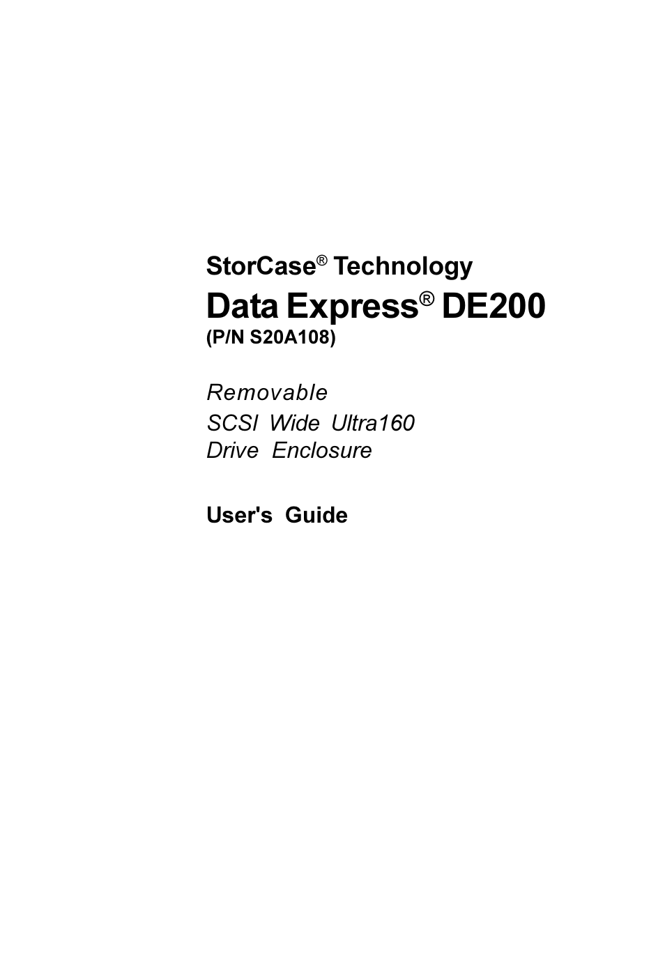 StorCase Technology S20A108 User Manual | 33 pages