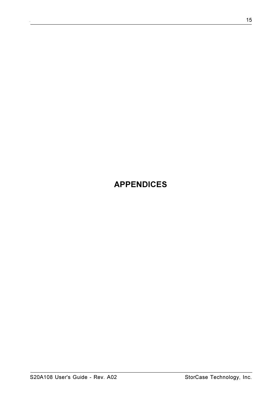 Appendices | StorCase Technology S20A108 User Manual | Page 22 / 33