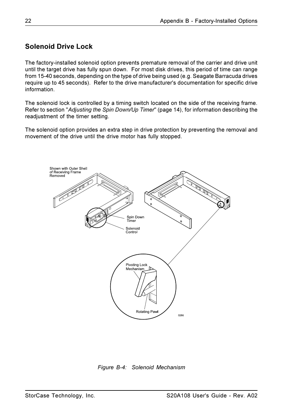 Solenoid drive lock | StorCase Technology S20A108 User Manual | Page 29 / 33