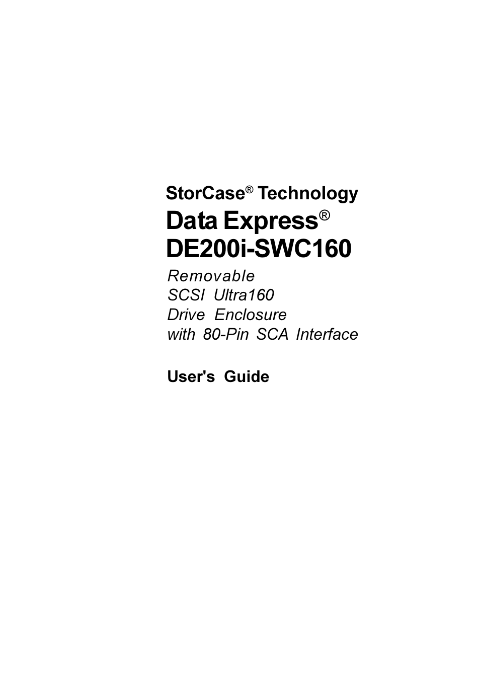 StorCase Technology DE200i-SWC160 User Manual | 37 pages