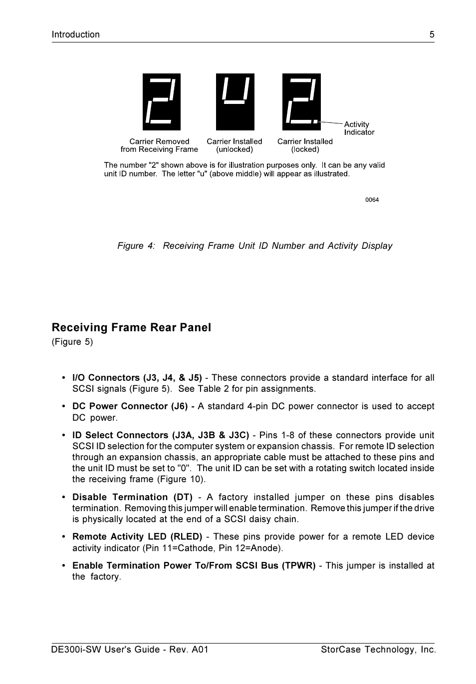 Receiving frame rear panel | StorCase Technology DE300i-SW User Manual | Page 12 / 35