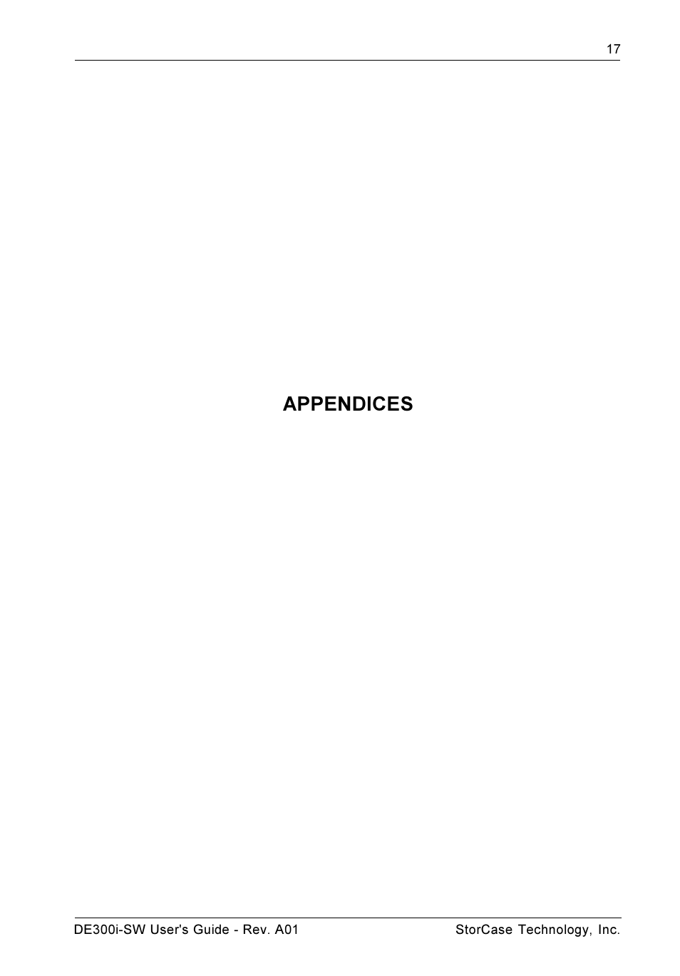 Appendices | StorCase Technology DE300i-SW User Manual | Page 24 / 35