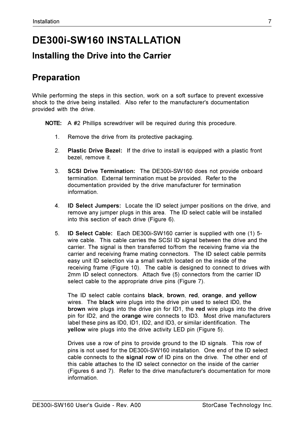 Installing the drive into the carrier preparation | StorCase Technology DE300i-SW160 User Manual | Page 14 / 29