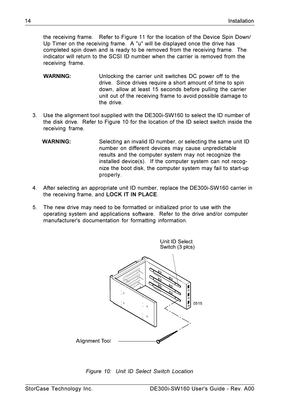 StorCase Technology DE300i-SW160 User Manual | Page 21 / 29