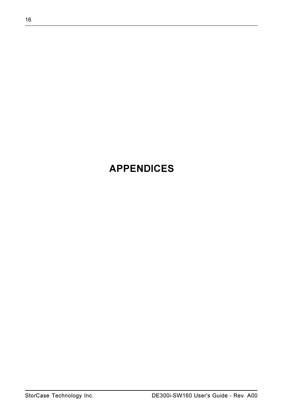 Appendices | StorCase Technology DE300i-SW160 User Manual | Page 23 / 29