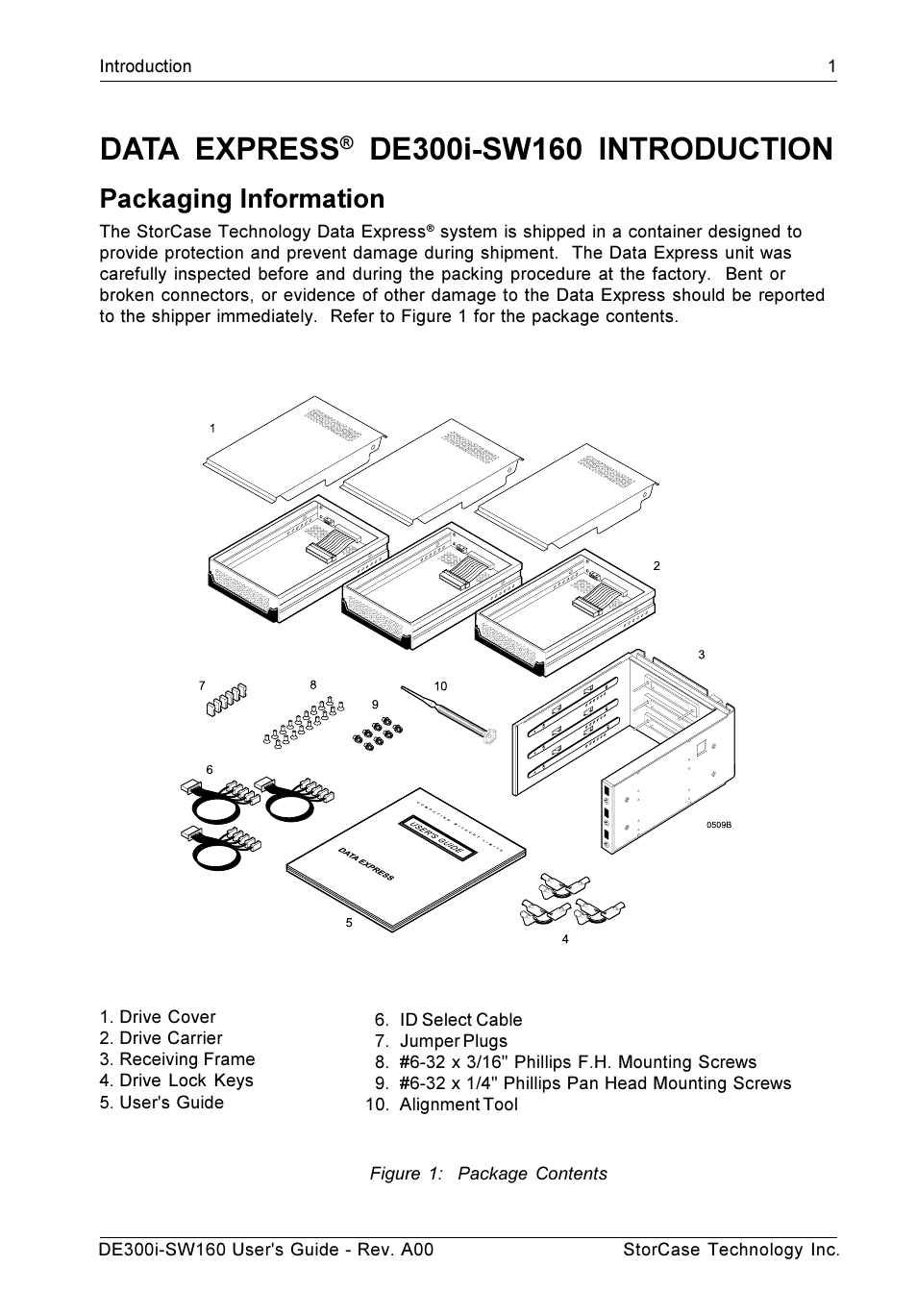 Data express, Packaging information | StorCase Technology DE300i-SW160 User Manual | Page 8 / 29