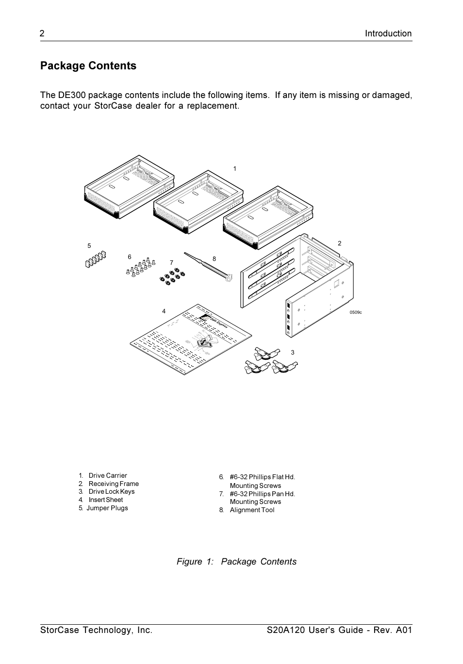 Package contents | StorCase Technology S20A120 User Manual | Page 9 / 31