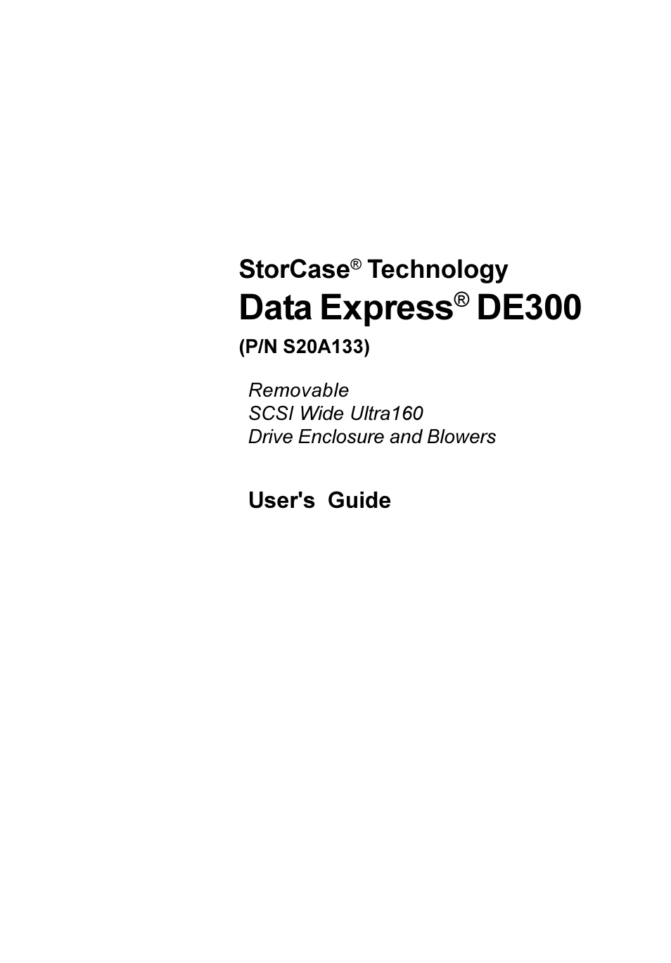 StorCase Technology S20A133 User Manual | 29 pages