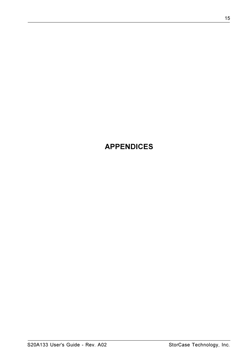 Appendices | StorCase Technology S20A133 User Manual | Page 22 / 29