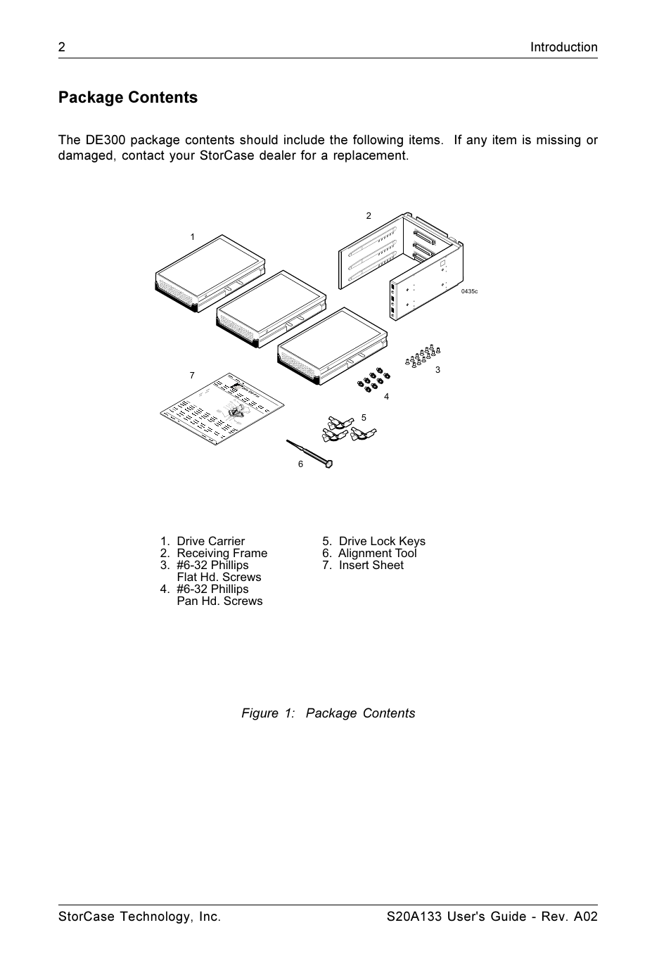 Package contents | StorCase Technology S20A133 User Manual | Page 9 / 29