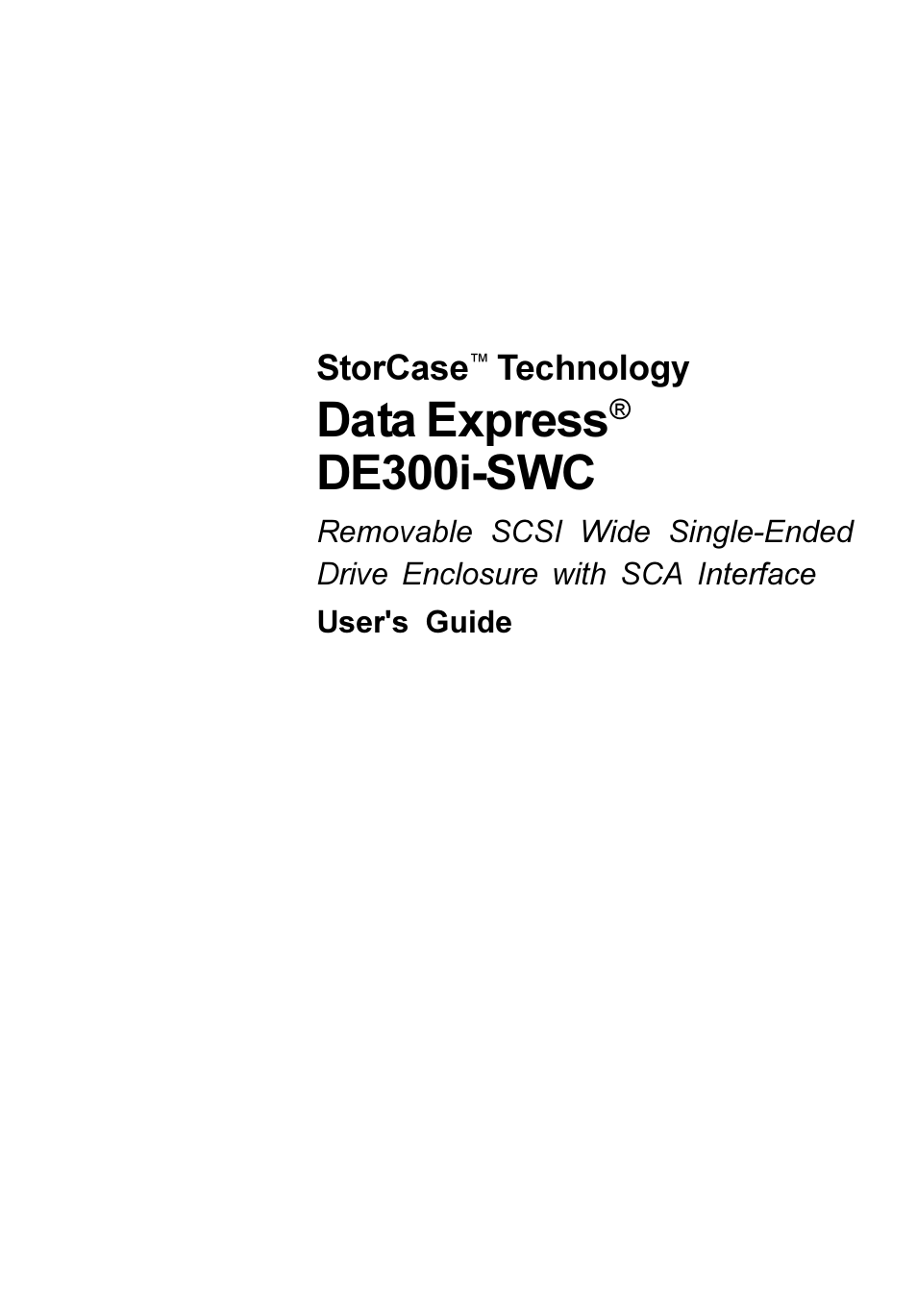 StorCase Technology DE300i-SWC User Manual | 33 pages