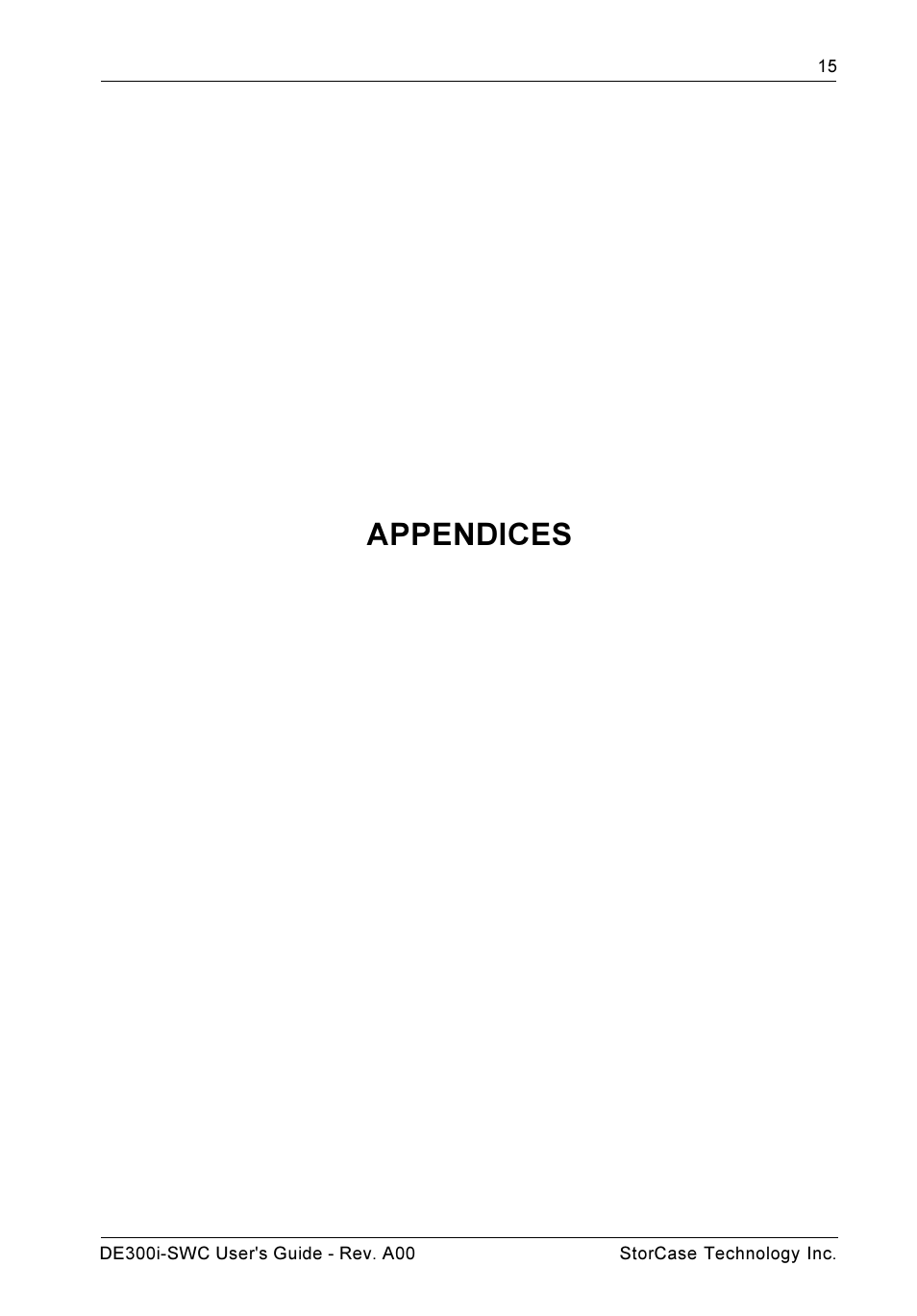 Appendices | StorCase Technology DE300i-SWC User Manual | Page 22 / 33