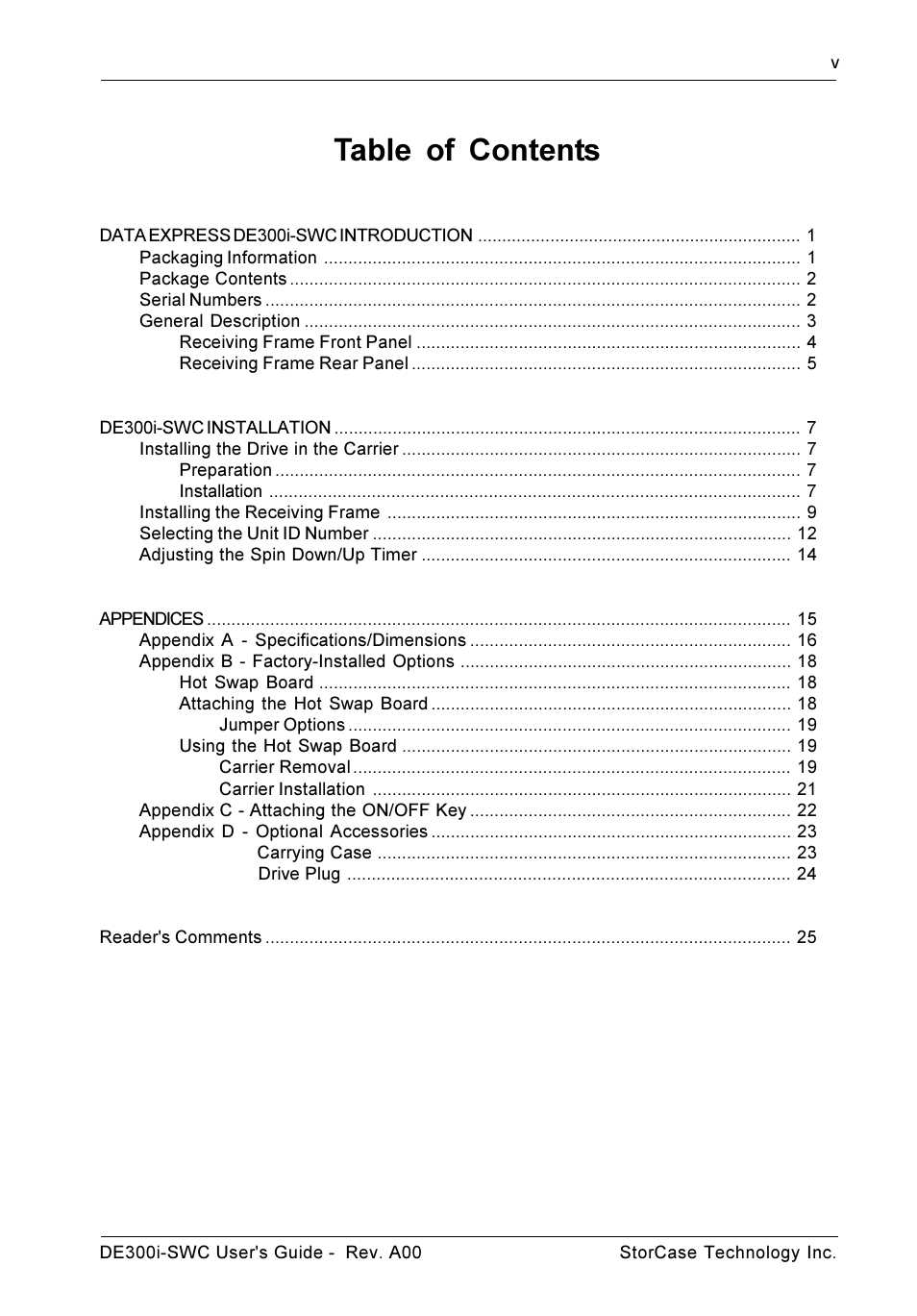 StorCase Technology DE300i-SWC User Manual | Page 6 / 33