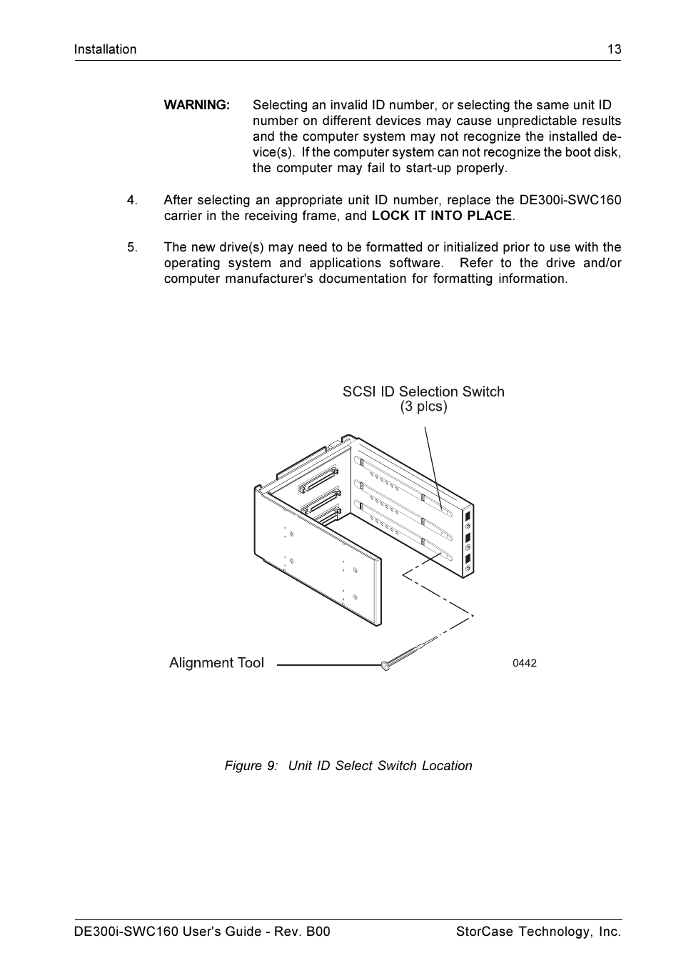 Figure 9: unit id select switch location | StorCase Technology DE300i-SWC160 User Manual | Page 20 / 29