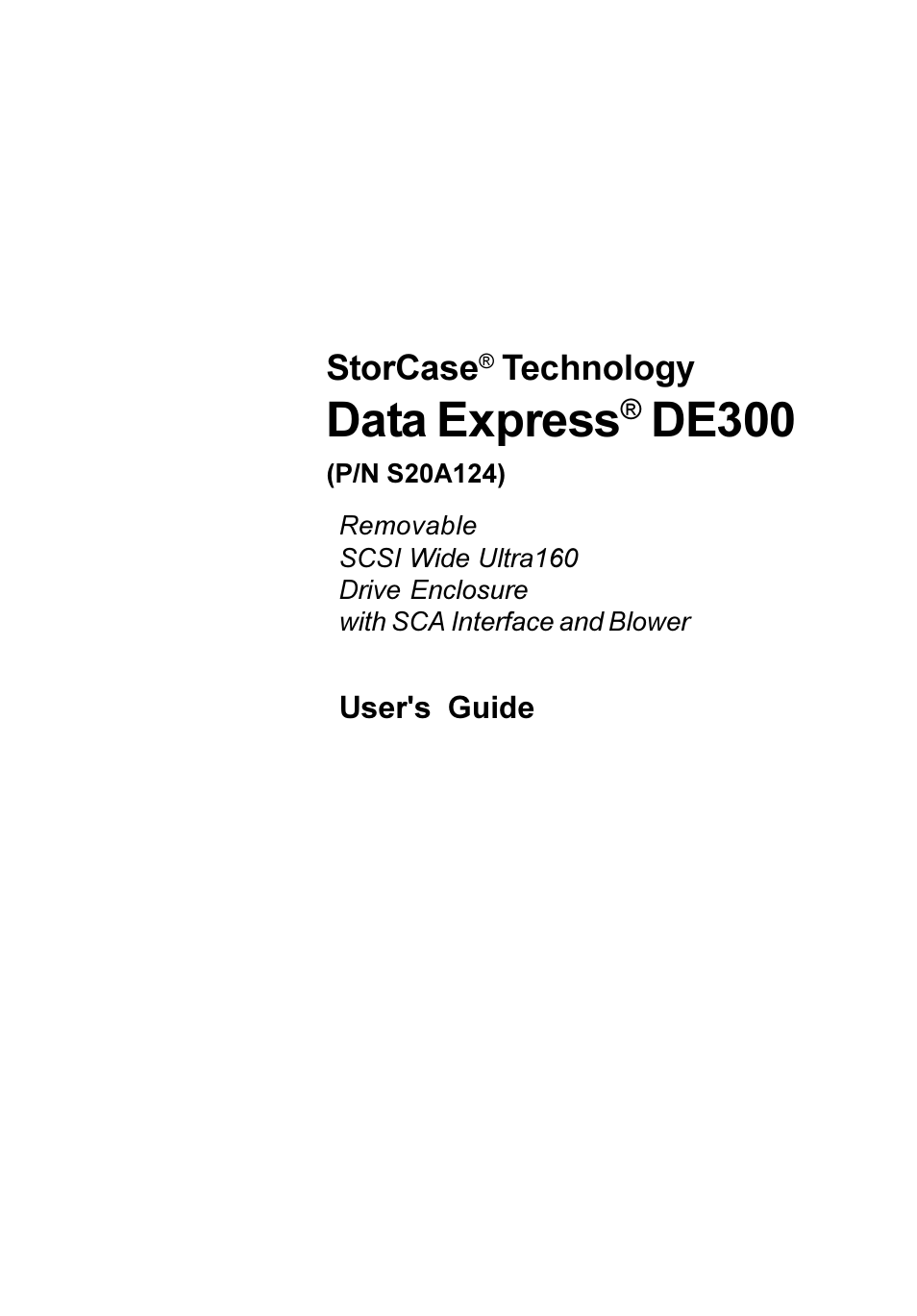 StorCase Technology S20A124 User Manual | 29 pages