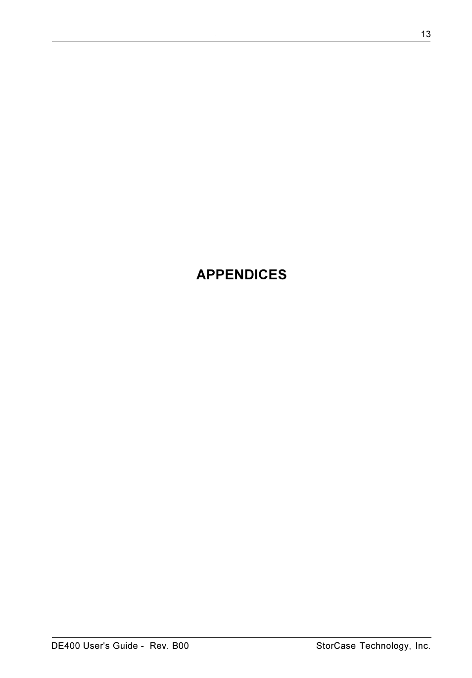 Appendices | StorCase Technology DE400 User Manual | Page 21 / 28