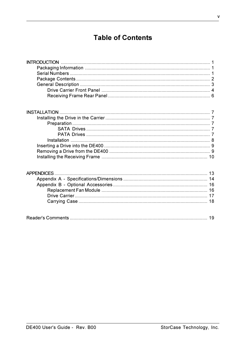StorCase Technology DE400 User Manual | Page 6 / 28
