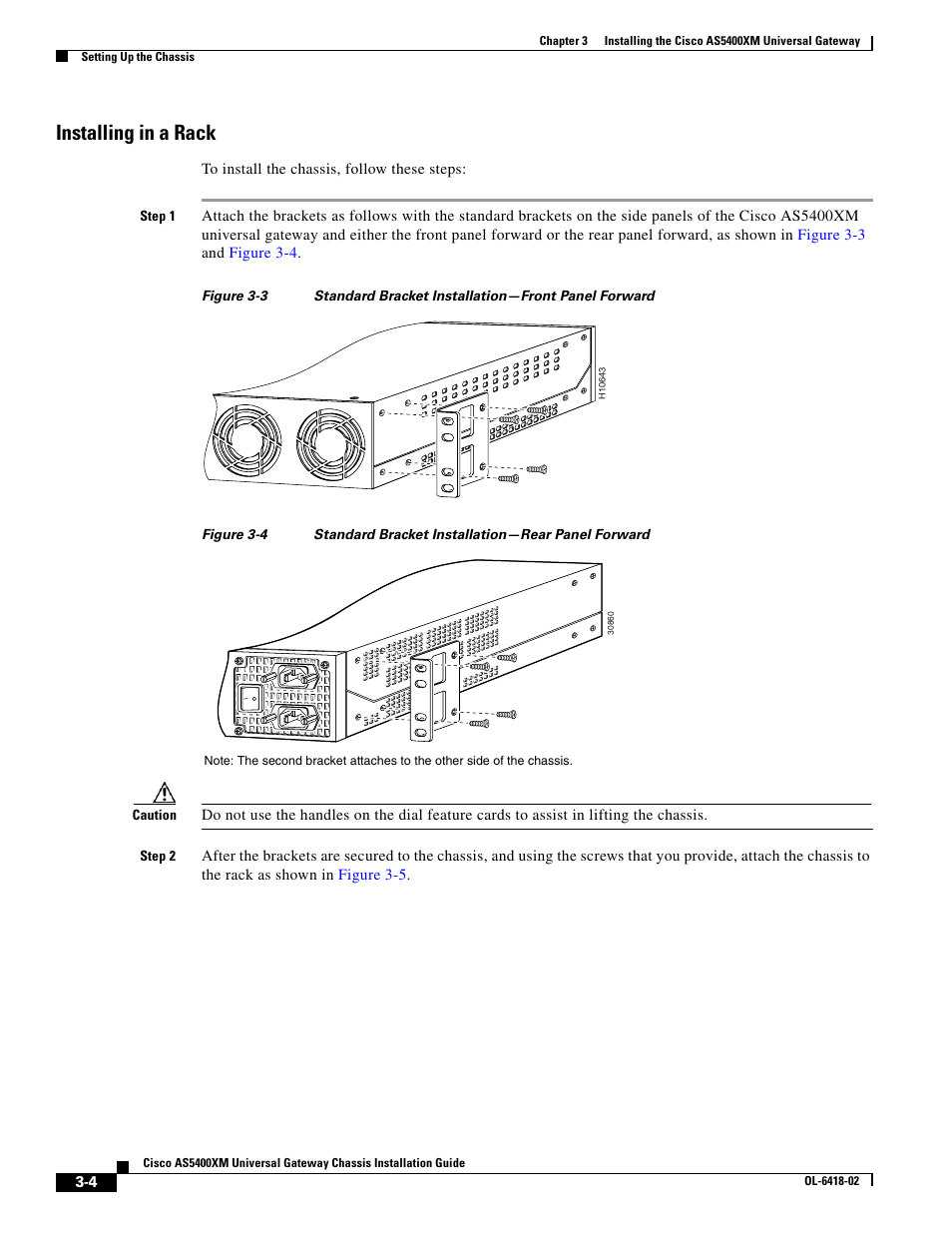 Installing in a rack | Cisco XM Universal Gateways Cisco AS5400XM User Manual | Page 34 / 100