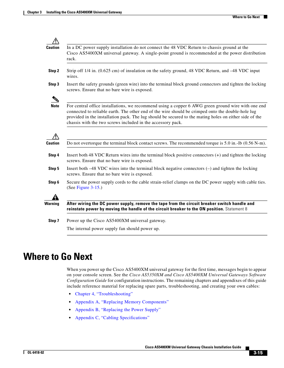 Where to go next | Cisco XM Universal Gateways Cisco AS5400XM User Manual | Page 45 / 100