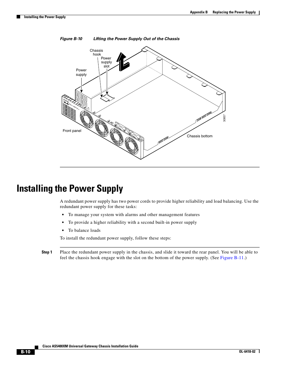 Installing the power supply | Cisco XM Universal Gateways Cisco AS5400XM User Manual | Page 76 / 100