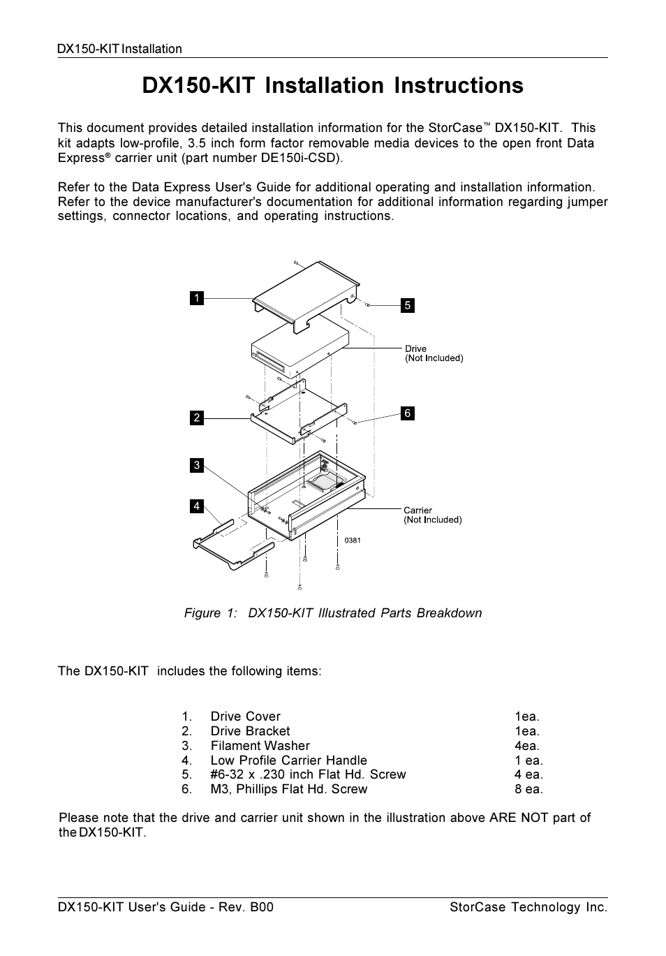 StorCase Technology DX150-KIT User Manual | 4 pages