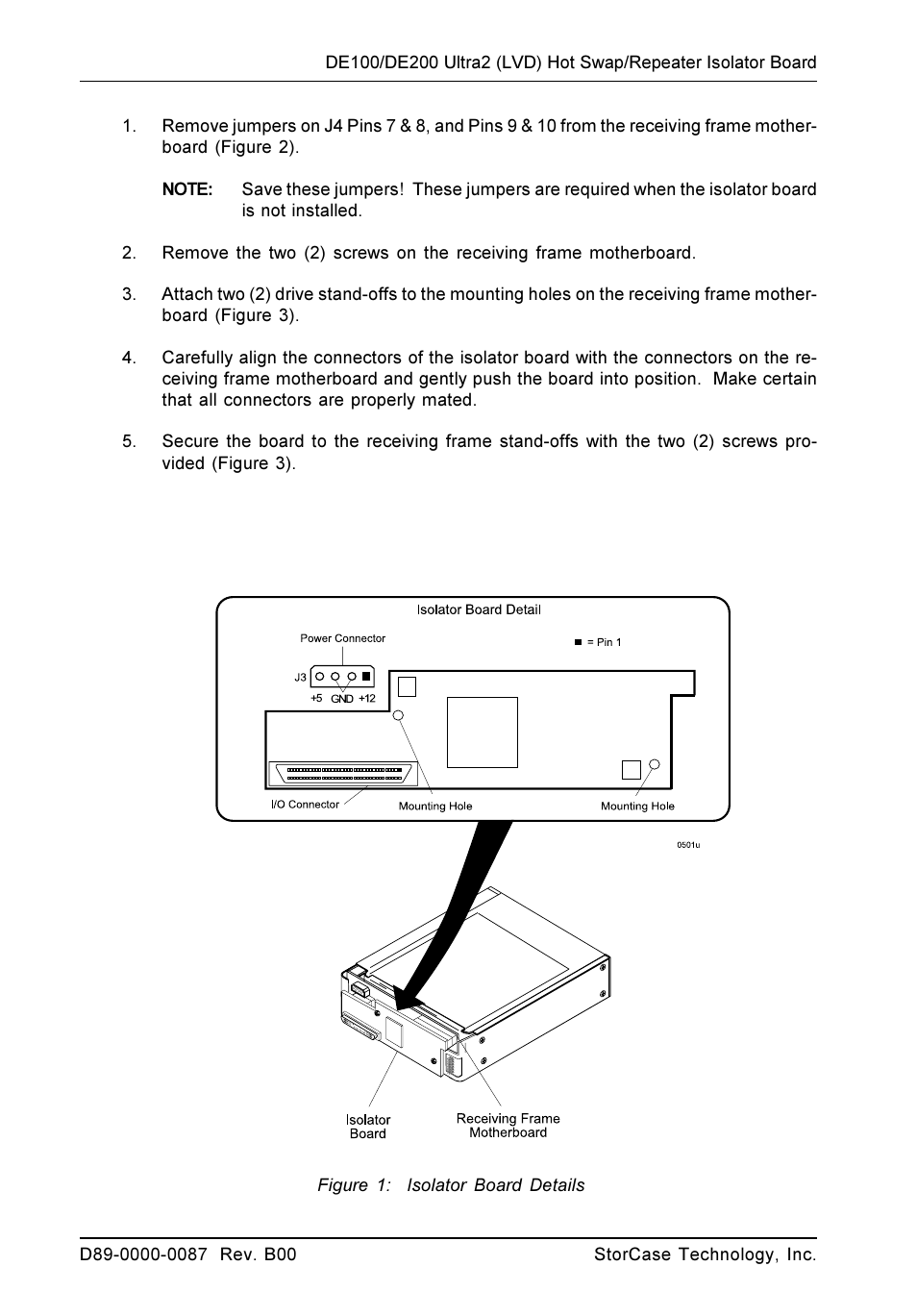 Figure 1: isolator board details | StorCase Technology DX1/200-U2/RH Ultra2 User Manual | Page 2 / 4