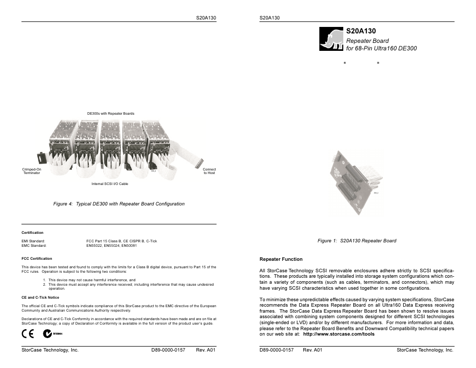 StorCase Technology S20A130 User Manual | 2 pages