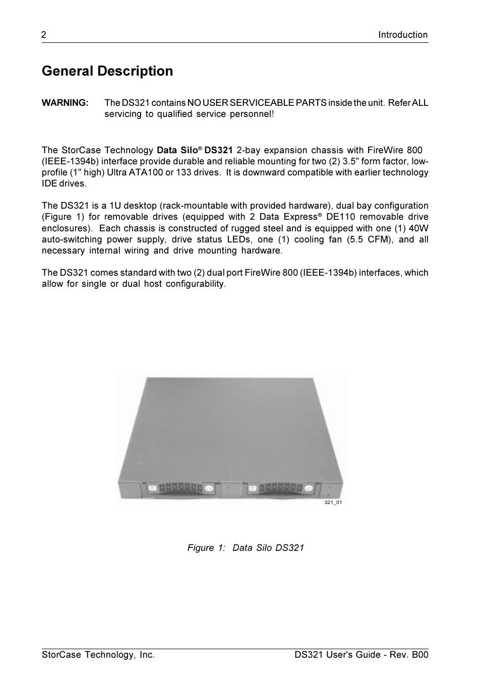 General description | StorCase Technology DS321 User Manual | Page 10 / 32