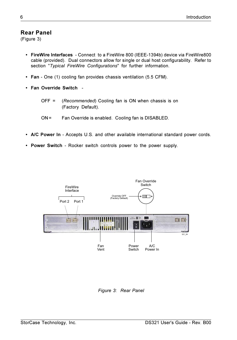 Rear panel | StorCase Technology DS321 User Manual | Page 14 / 32