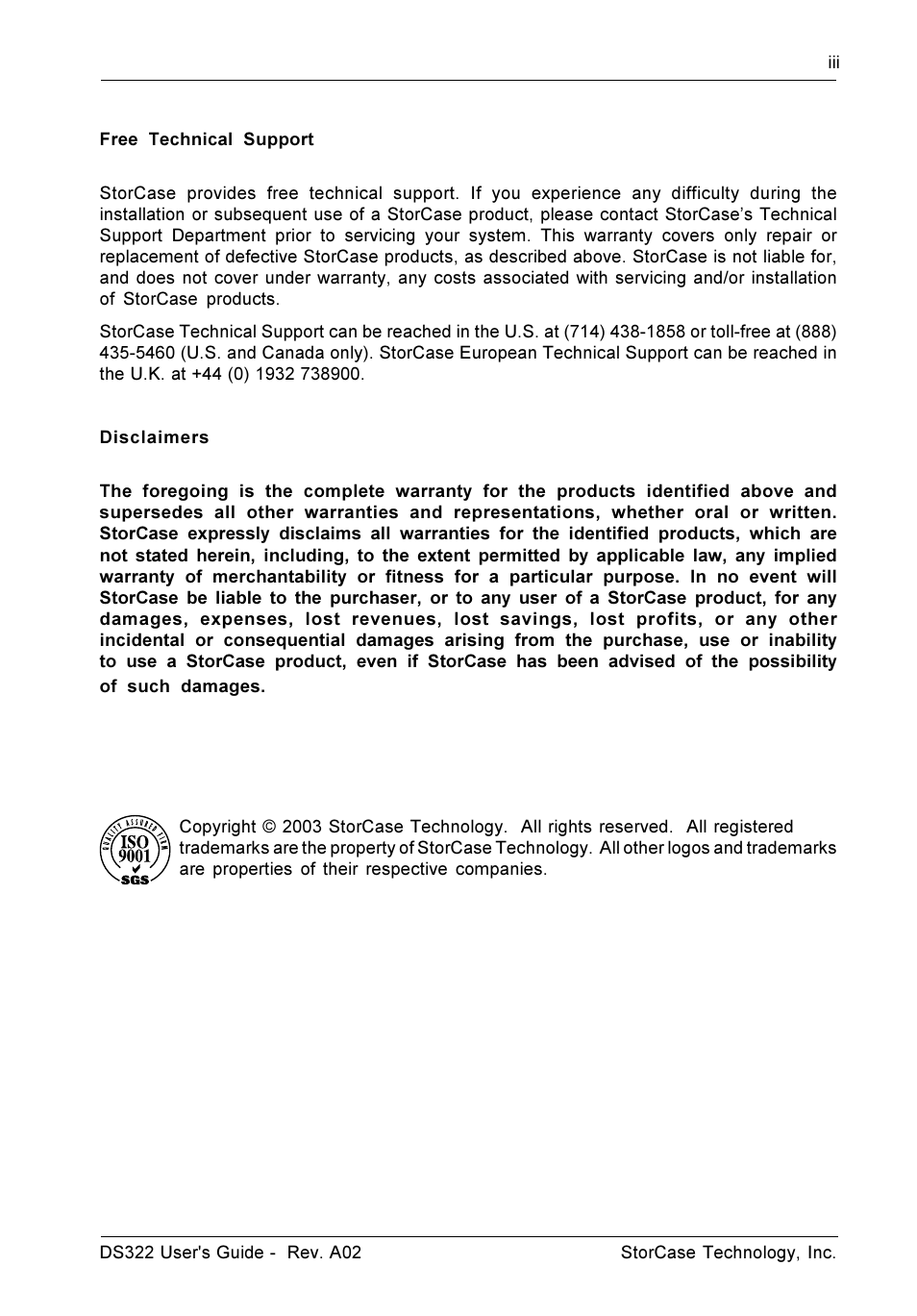 StorCase Technology DS322 User Manual | Page 4 / 30