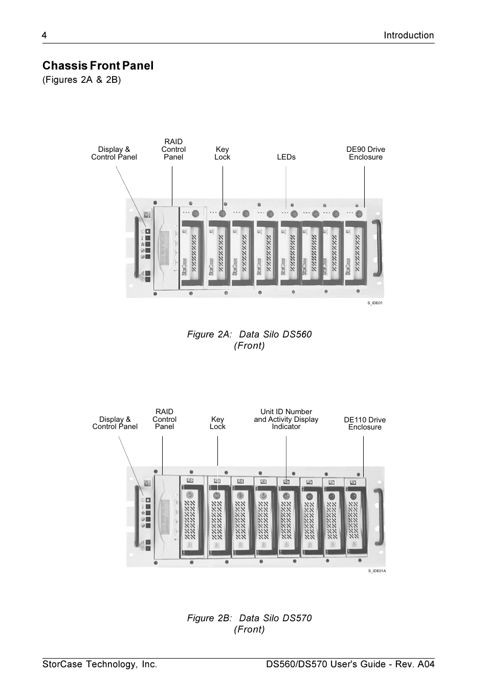 Chassis front panel | StorCase Technology DS570 User Manual | Page 13 / 67